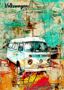 Abstrakter Retro-Van