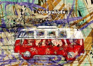 Bunte Retro-Van-Kunst von Lembayung senja studio [Vintage Poster]