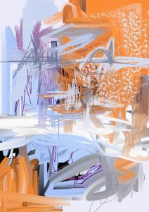 Orange-Blaue Moderne Abstraktion