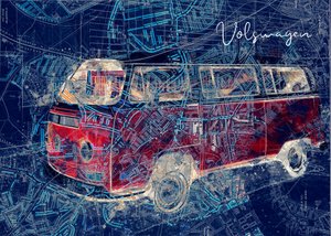 Retro-Van-Stadtkarte von Lembayung senja studio [Vintage Poster]