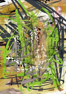 Lebhaftes abstraktes grünes Chaos