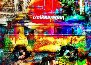 Lebendiger Stadtbus von Lembayung senja studio [Vintage Poster]