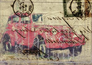 Vintage-Roter-Truck-Post