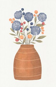 Blaubeeren Blumenvase