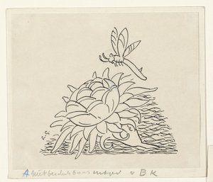Blume mit einer Libelle von Leo Gestel (signed by artist)