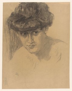 Büste einer Frau mit hochgestecktem Haar von Leo Gestel (signed by artist)