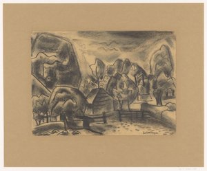 Landschaft mit Bauernhof zwischen Bäumen von Leo Gestel (signed by artist)