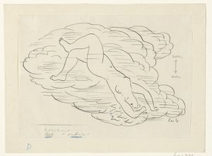 Nackte Frau in den Wolken von Leo Gestel (signed by artist)