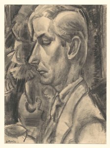 Porträt von Dé Essers, Holzschnitzer und Zeichner von Leo Gestel