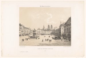 Ansicht der Place du Martroi in Orléans von Leon Auguste Asselineau