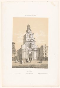 Blick auf die Kirche Sainte-Croix in Nantes von Leon Auguste Asselineau