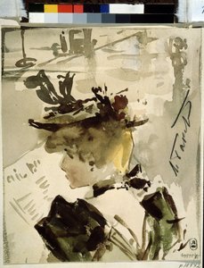 Eine Frau beim Lesen von Leon Bakst