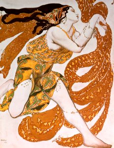 Bacchante, Kostümentwurf für eine Ballets Russes Produktion von Tcherepnins Narcisse, 1911 von Leon Bakst