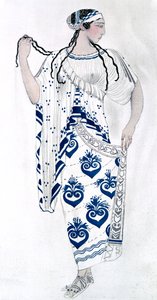 Kostümentwurf für Ida Rubinstein als Helena im Ballett Helena von Sparta von Leon Bakst