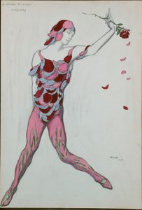 Kostümentwurf für Nijinsky aus „Le Spectre de la Rose“, 1911 von Leon Bakst