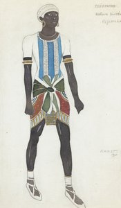 Kostümentwurf für Vaslav Nijinsky im Ballett Cleopatra von A. Arensky, 1910