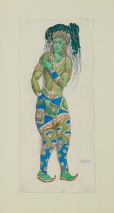 Kostümentwurf für das Ballett Blauer Gott von R. Hahn, 1910 von Leon Bakst
