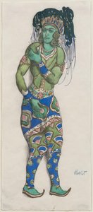 Kostümentwurf für das Ballett Blauer Gott von R. Hahn, 1911 von Leon Bakst