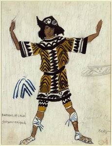 Kostümentwurf für das Ballett Daphnis et Chloé von M. Ravel, 1912 von Leon Bakst