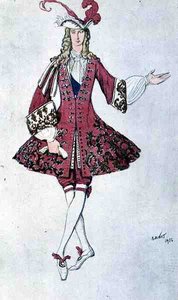 Kostüm für einen Pagen, im Stil von Ludwig XIV, aus Aladdin von Leon Bakst