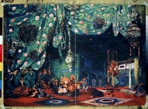 Bühnenbild für das Ballett "Scheherazade" von Nikolai Rimski-Korsakow
