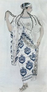 Helena von Troja, Kostümentwurf für Emile Verhaerens Stück "Helene de Sparte" von Leon Bakst