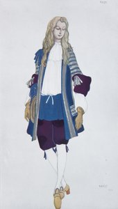 Page der Prinzessin. Kostümentwurf für das Ballett Dornröschen von P. Tschaikowsky, 1916 von Leon Bakst