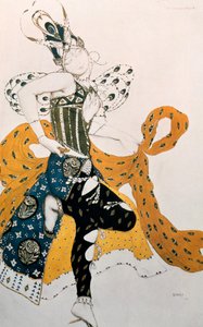 Peri Natasha Trouhanova, Kostümentwurf für La Peri Musik von Paul Dukas, 1911 von Leon Bakst