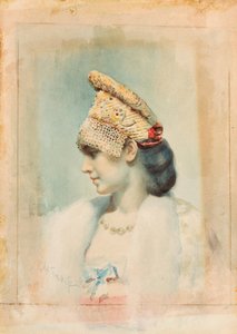 Porträt eines Mädchens mit Kokoshnik, 1890