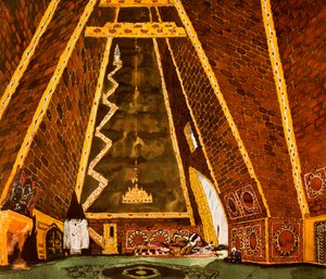 Bühnenbild für Thamar, Ballett von Mily Balakirev, 1912 von Leon Bakst