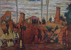Bühnenbild für das Ballett Hélène de Sparte von E. Verhaeren und D. de Séverac, 1912