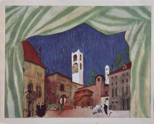 Bühnenbild für das Ballett Le donne di buon umore von C. Goldoni, 1917