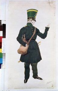 Postmann-Kostüm für das Ballett "La fee des poupees" unter der Regie von Joseph Bayer