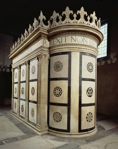 Der kleine Tempel des Heiligen Grabes in der Capella Rucellai, 1467 (Marmor)