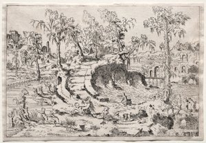 Landschaft mit Putti