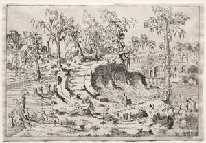 Landschaft mit Putti, ca. 1550 von Leon Davent