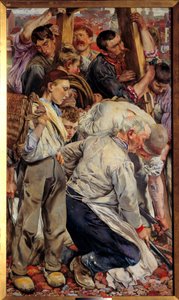 Das Alter der Arbeiter (linker Teil eines Triptychons)