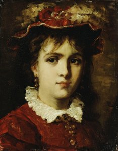 Porträt eines jungen Mädchens, 1876 von Leon Joseph Florentin Bonnat