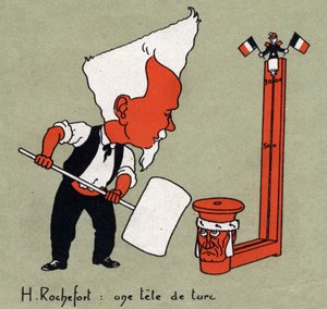 Karikatur von Henri Rochefort, französischer Journalist und Politiker „Kopf des Türken“ - Illustration von Leon Lebegue - Gravur in „Le sun-du-dimanche“