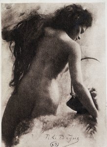 Skizze (weiblicher Rücken) von Le Bègue in Die Prozesse der Kunst in der Fotografie von Demachy und Puyo, Fotoclub von Paris, Paris 1906