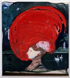Die Dame mit dem roten Hut von Leon Schnug