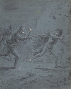 Nachtszene mit Soldaten, die einen Flüchtling verfolgen, Mark XIV, 5-52, 1611-74 von Leonard Bramer