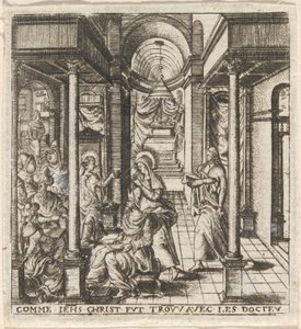 Maria und Joseph finden den Jungen Jesus im Tempel bei den Gelehrten von Leonard Gaultier