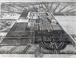 Badminton House im County of Gloucester, graviert von Johannes Kip