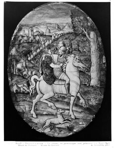 Jagd, Porträt vermutlich von Henri II und Diane de Poitiers