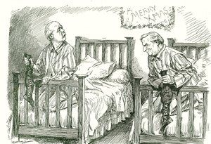 Arthur Balfour, Konservativer, und Herbert Asquith, Liberaler, mit ihren Weihnachtsstrümpfen. Bei den Parlamentswahlen im Dezember 1910 hatte keiner eine absolute Mehrheit. Asquith konnte eine Regierung in Koalition mit der Irish National Party bilden. Leo