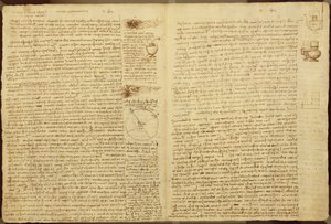 Eine Seite aus dem Codex Leicester, 1508-12 von Leonardo da Vinci