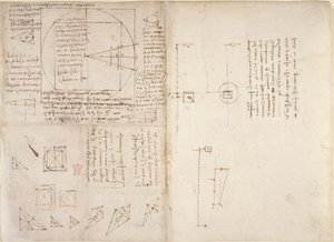 Notizen und Diagramme zur Mechanik und zum Schwerpunkt, aus 