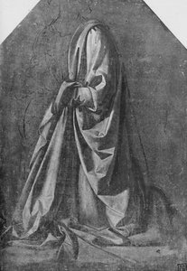 Gipsabdruck eines Gewandes für eine Figur, die nach links kniet, um 1475, 1945