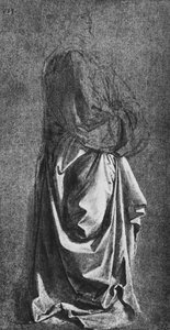 Gipsabdruck eines Gewandes für eine stehende Figur